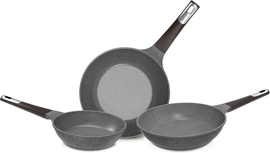 71FYsZYvJgL._AC_SL1500_ طقم أواني طهي تيلي 3 قطع من نيوفلام، رمادي رخامي، ألومنيوم - الصورة 1