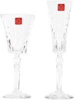 طقم كاسات كريستال مارلين من ار سي ار، 12 قطعة، (6 كاسات طويلة، و6 كاسات قصيرة)، شفاف - الصورة 3