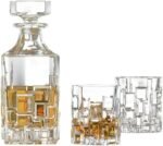 طقم زجاجة اتنا مربعة و6 أكواب زجاج كريستالية من ار سي شفاف