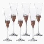 طقم كاسات ليف فلوت من آر سي مكون 6 قطع سعة 170 مل لون برونزي زجاج