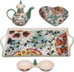 ⁦طقم فطار من روزا اف ام، بورسلين فلورا، بمادة متينة، للمنزل، 11 قطعة،  - لون اخضر⁩ - الصورة ⁦4⁩