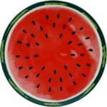 ⁦روزا طبق بورسلين بتصميم بطيخ، مقاس 31 سم، أحمر⁩ - الصورة ⁦2⁩