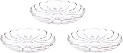 Nachtmann Roxanne Glass Decorated Serving Plates 3-Piece Set, 20 cm Diameter, Clear