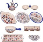 طقم فطار من روزا اف ام، بورسلين، تركي، بمادة متينة، للمنزل، 11 قطعة،