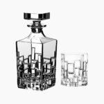 طقم زجاجة اتنا مربعة و6 أكواب زجاج كريستالية من ار سي شفاف - الصورة 2