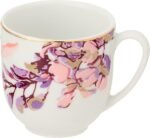 طقم فناجين قهوة من البورسلين من 12 قطعة بلون ابيض ليلي من روزا اف ام