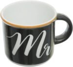 طقم فناجين قهوة مطلي بالمينا بتصميم مستر اند مسز من روزا اف ام، قطعتين، أسود/أبيض، بورسلين - الصورة 3