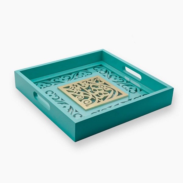 6228954000998 wooden tray 35 x 35 cm-A - الصورة 1