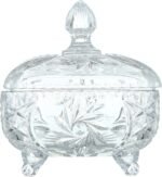 ⁦Bohemia Pinwheel Glass Bonboniere with Stand, 24.5 cm - Clear⁩ - الصورة ⁦4⁩