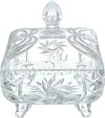 ⁦Bohemia Pinwheel Glass Bonboniere with Stand, 24.5 cm - Clear⁩ - الصورة ⁦3⁩