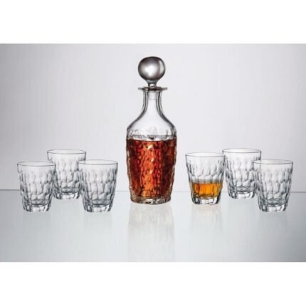 Marble طقم 7 قطع (زجاجة + 6 كوب 290 مل)BOHEMIA
