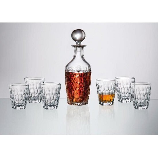 bohemia-marble-zestaw-do-whisky-1-6 Marble طقم 7 قطع (زجاجة + 6 كوب 290 مل)BOHEMIA - الصورة 1