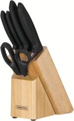 PLENUS بلوك خشب سكاكين 6 قطع أسود Tramontina - الصورة 2