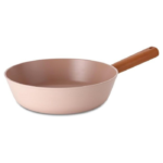 Neoflam Fika Blossom Wok Pan, 28 cm Size, Sandy Pink