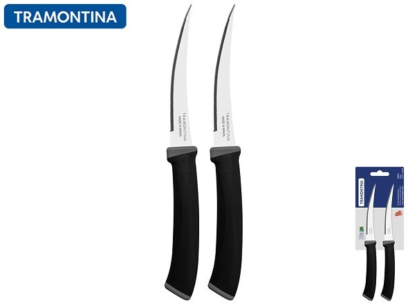 nabir-nozhiv-black-dlia-tomativ-102-mm-457100 FELICE Microserrated طقم 2 سكينة ستيك Tramontina - الصورة 1