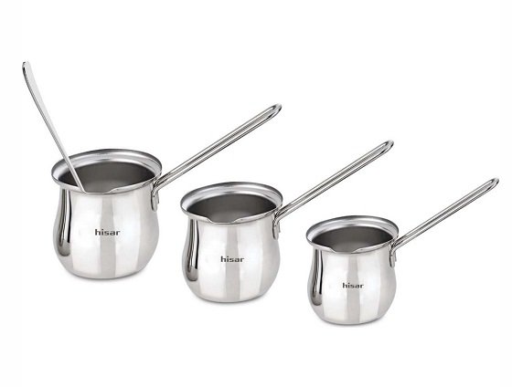 hisar-mercury-cezve-set-2525-04-p-770d-4 Mercury طقم 4 قطع 3 كنك ومعلقة NEHIR - الصورة 1