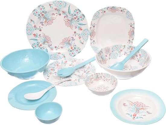 716oMc8UeIL._AC_SL1500_ Rustic Florina طقم عشاء 38 قطعة ملامين من مومنتس - الصورة 1