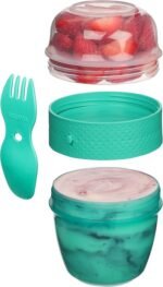 Snack Capsuleحافظة طعام 515 مل + شوكة sistema - الصورة 3