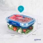 Stax To Go حافظة طعام مستطيل 1 لتر SISTEMA