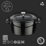 ⁦حلة 10 سم أسود لامع LAVA⁩ - الصورة ⁦3⁩