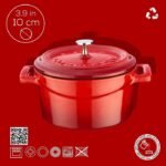 ⁦حلة 10 سم أحمر لافا⁩ - الصورة ⁦7⁩