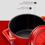 ⁦حلة 10 سم أحمر لافا⁩ - الصورة ⁦5⁩