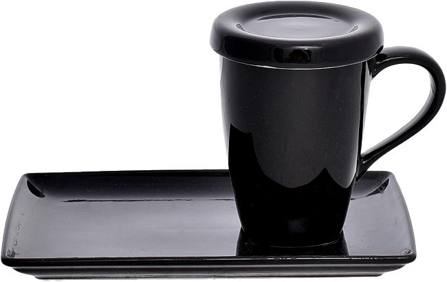 6125Du7AxfL._AC_SL1500_ Black مج رومانى + طبق مستطيل +غطاء - الصورة 1