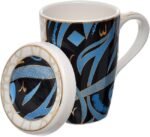 ⁦Calligraphy ( blue / red ) مج رومانى + طبق مستطي⁩ - الصورة ⁦3⁩