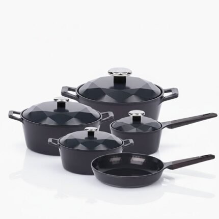 Titanium Carat/Royal Blue طقم 9 قطع neoflam