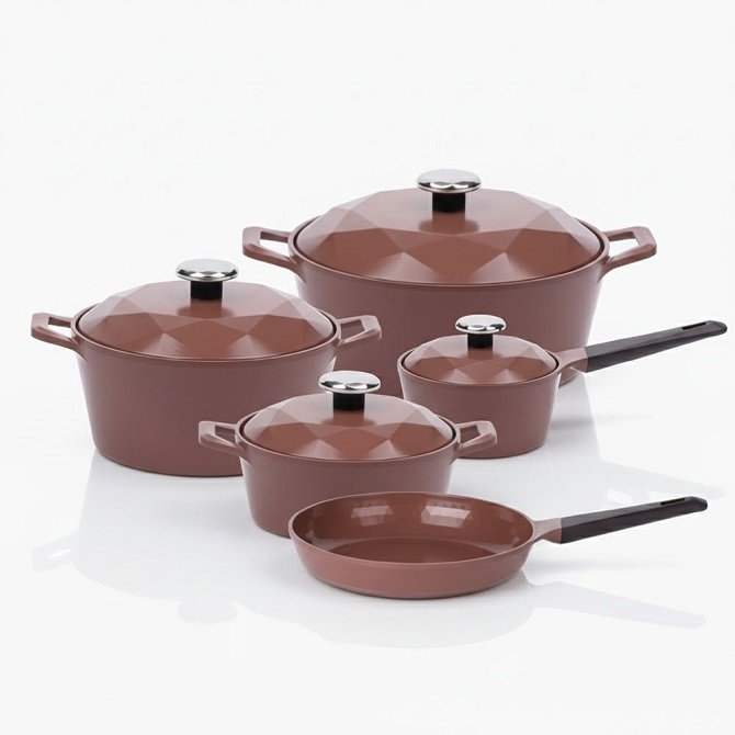 8806179686548 Titanium Carat/Champagne Berryطقم 9قطع neoflam - الصورة 1